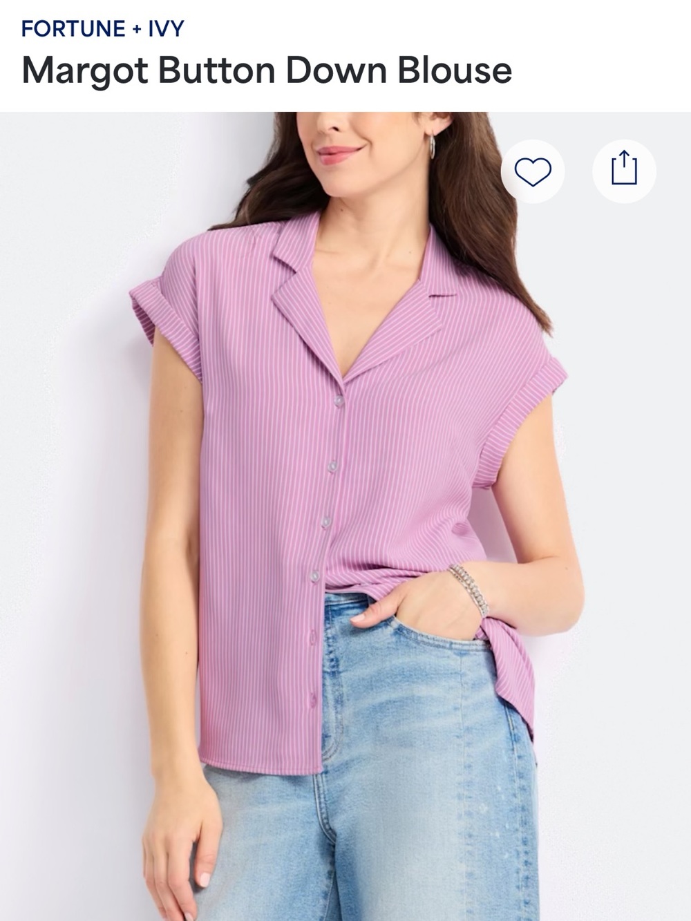 Margot Button Down Blouse - Lavender Pink